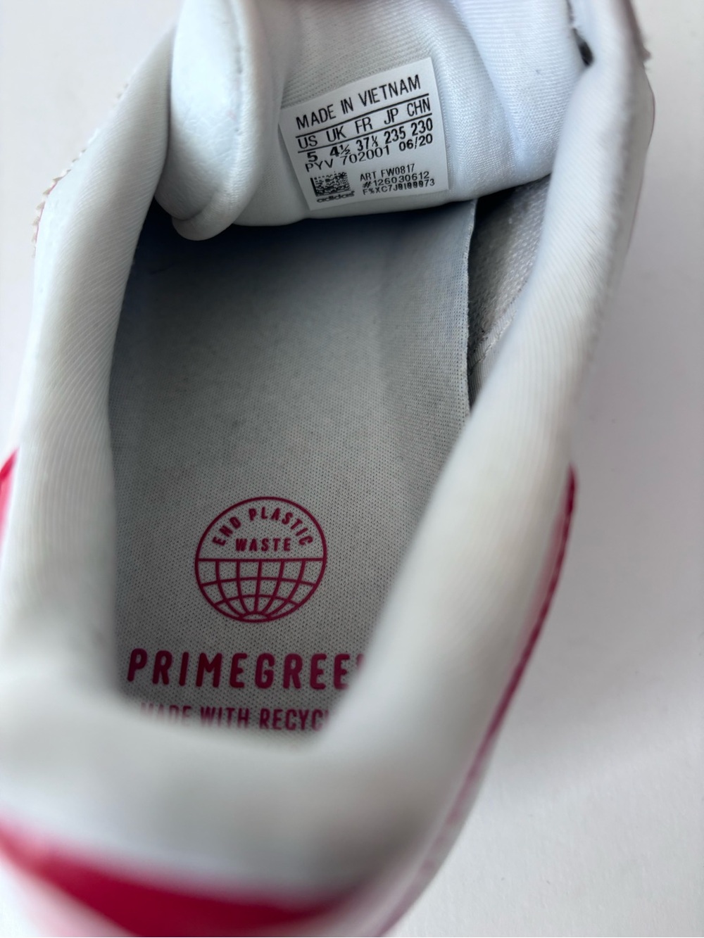 adidas Originals Superstar J 'Heart' White/Scarlet Red Shoes FW0817 Youth Size 5 - Picture 5 of 15